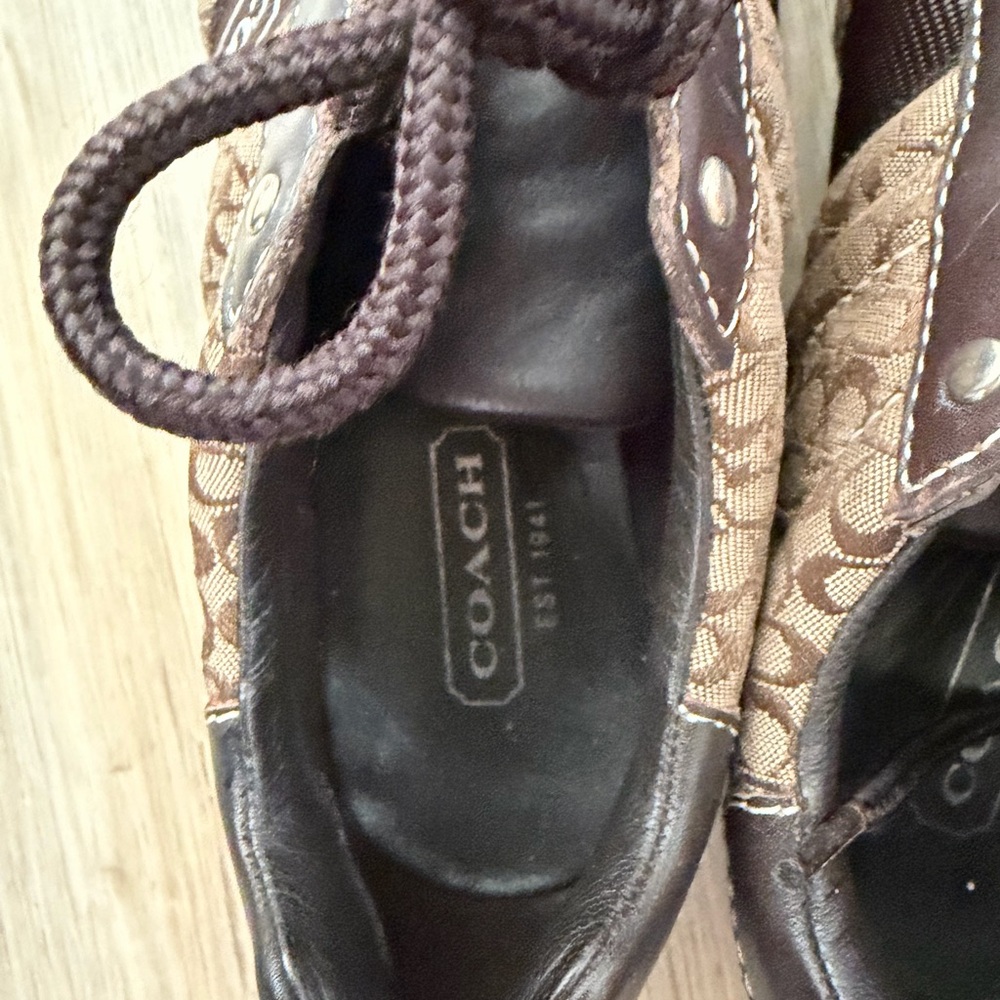 Coach Men's Brown Patterned Sneakers - Picture 6 of 8